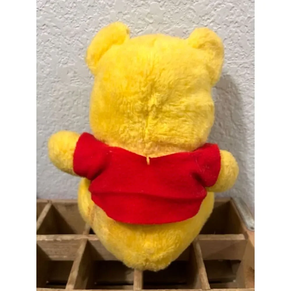 Vintage Winnie The Pooh Bear Teddy Plush 10.5” Foam Body Stuffed Toy Red Shirt